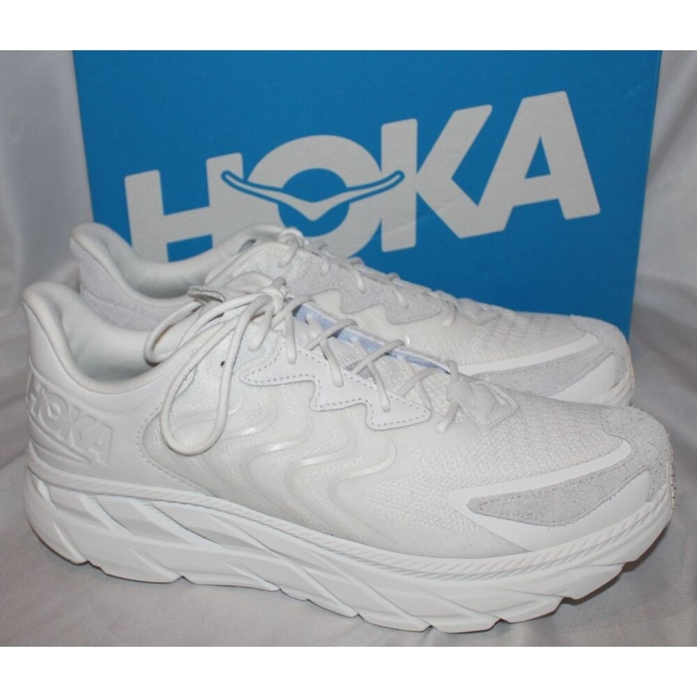 Hoka One One Men's All-White Athletic Running Shoes